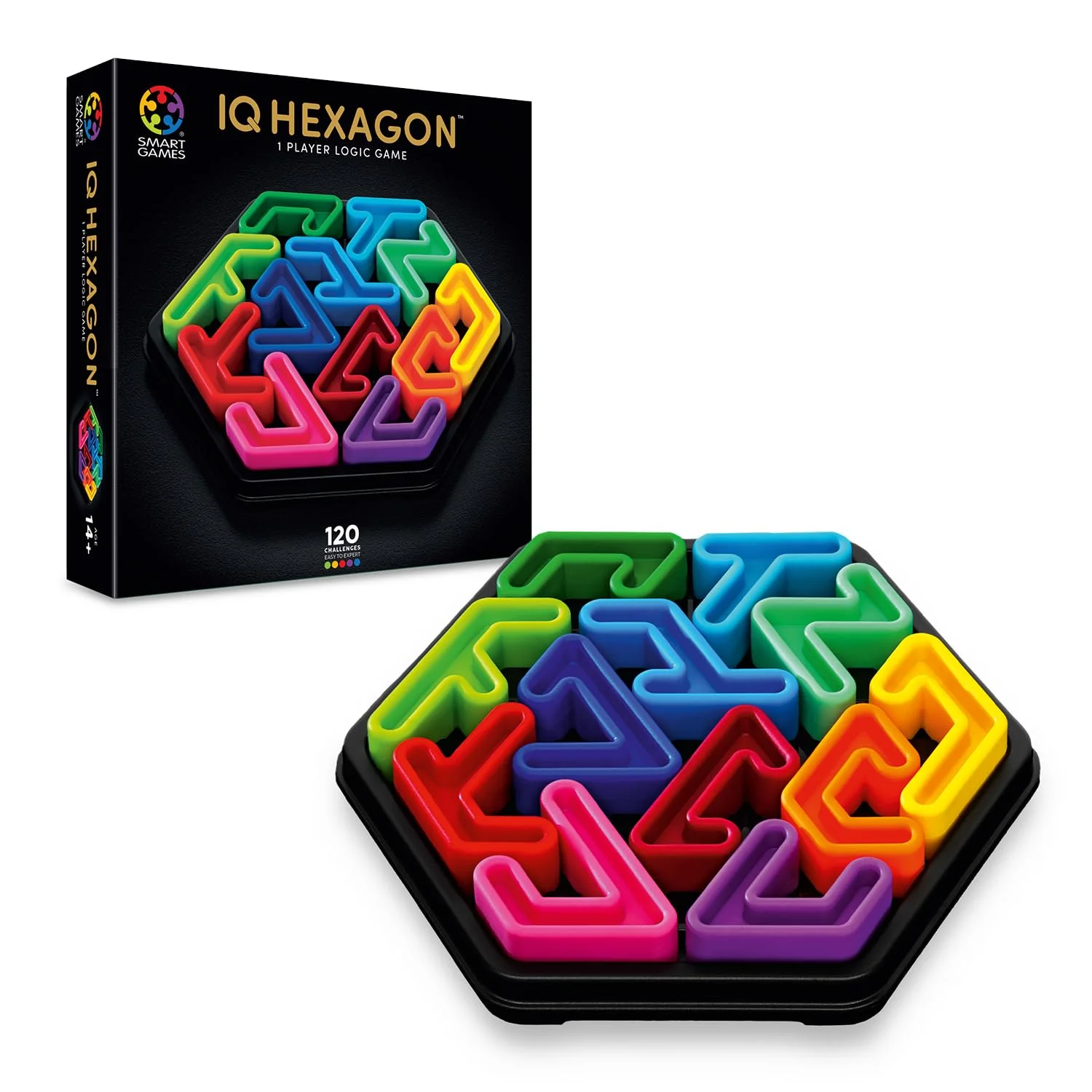 SmartGames IQ Deluxe: Hexagon - Featuring a Deluxe Travel Case and 120 Challenges for Ages 14-Adult - Image 5