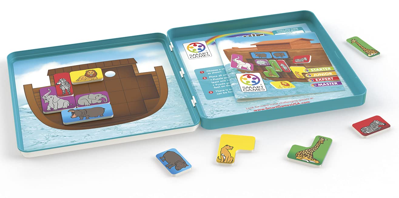 Noah's Ark Tin Box Magnetic Travel Game with 48 Challenges for Ages 5+ - Image 3