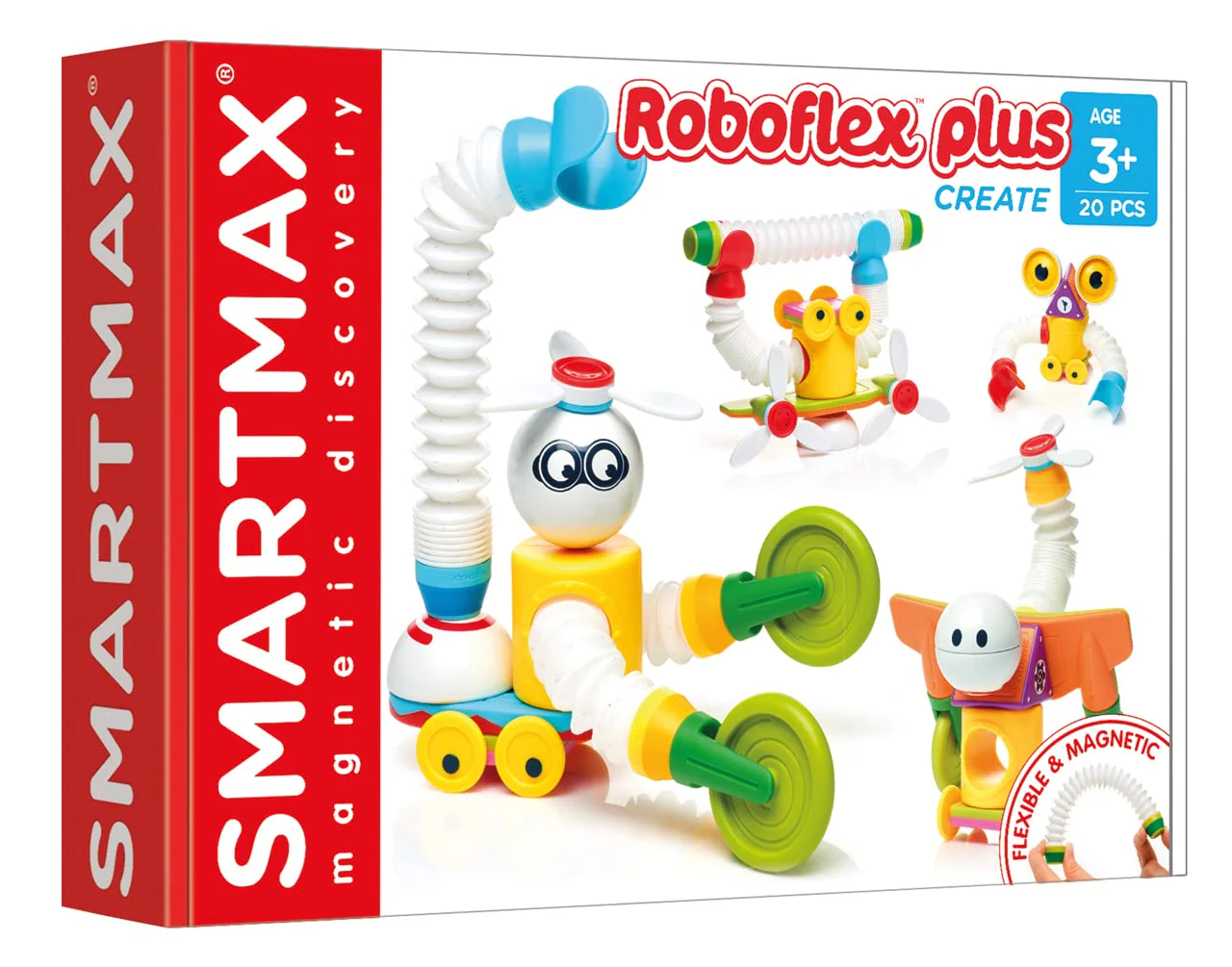 SmartMax Roboflex Plus 20-Piece Magnetic Discovery Building Set for Ages 3+ - Image 3