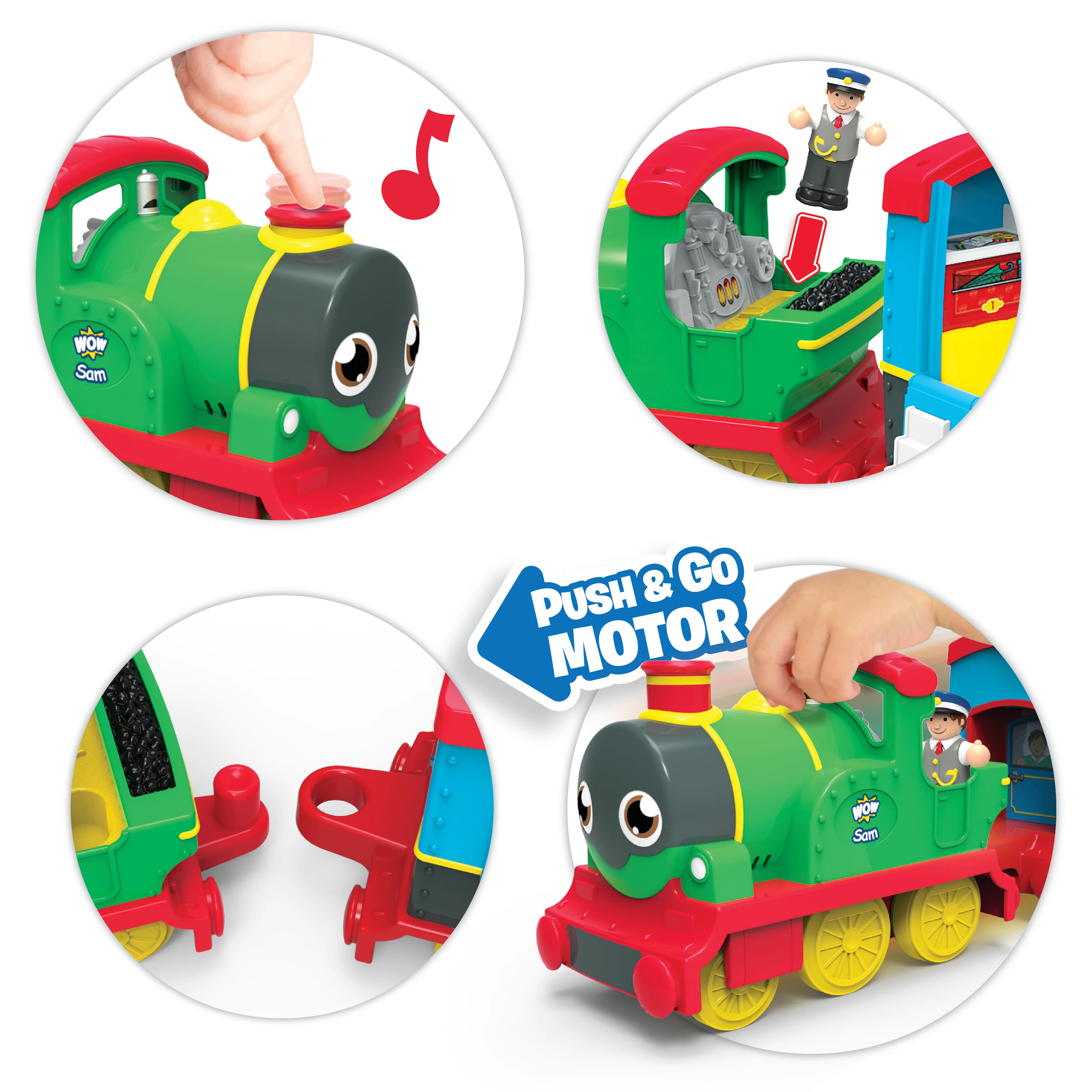 WOW Sam the Steam Train (5 Piece Play Set) Ages 1+ - Image 3